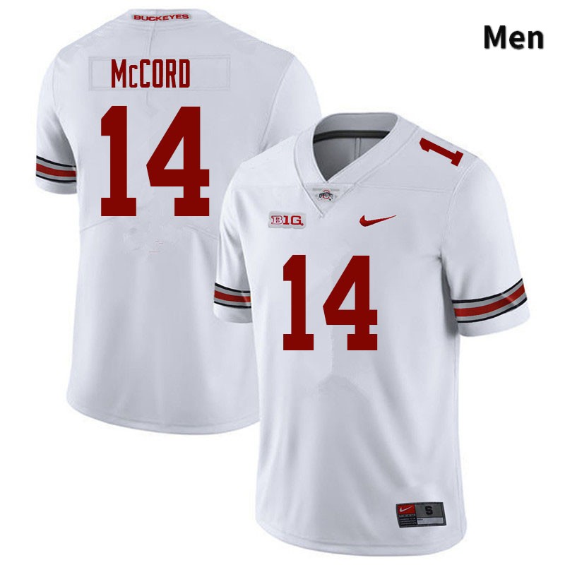 Ohio State Buckeyes Kyle McCord Men's #14 White Authentic Stitched College Football Jersey